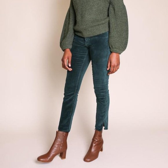 NWT 3 X 1 W3 Velvet Higher Ground Mini Split Fern Velvet Jeans - Picture 4 of 5